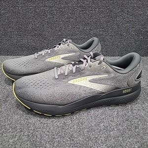 Brooks Ghost 16 Shoes‎ Mens Sz 14 Primer Grey Lime Jogging Sneakers 1104181D040